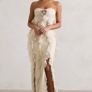Strapless Ruffle Maxi Dress